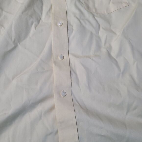 Arrow Fairfield Mens Button Up Shirt Yellow Size 34/35 Cotton Blend Neck 17 - Picture 10 of 12